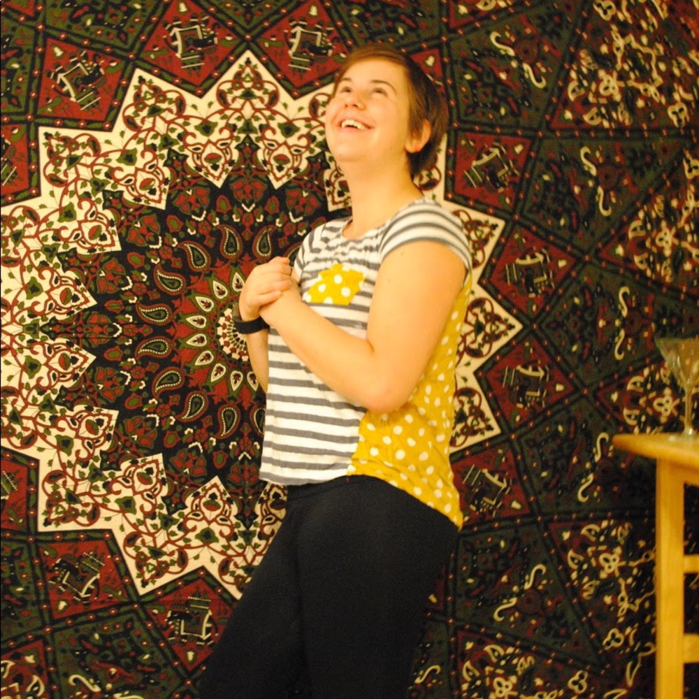 Polka dot striped tee